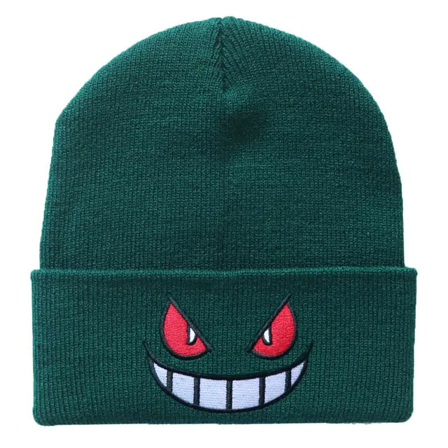 Cartoon Eyes Embroidered Anime Beanie