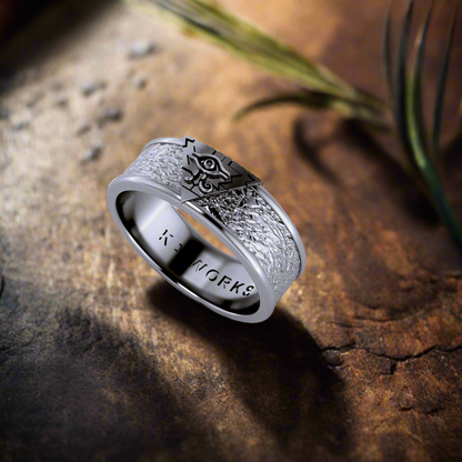 Millennium Puzzle Ring Band in Titanium