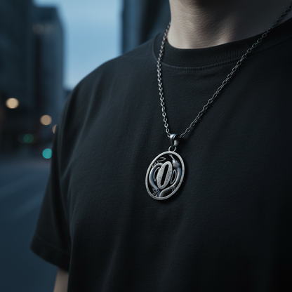 Flammenschwertkämpfer-Handschutzanhänger 