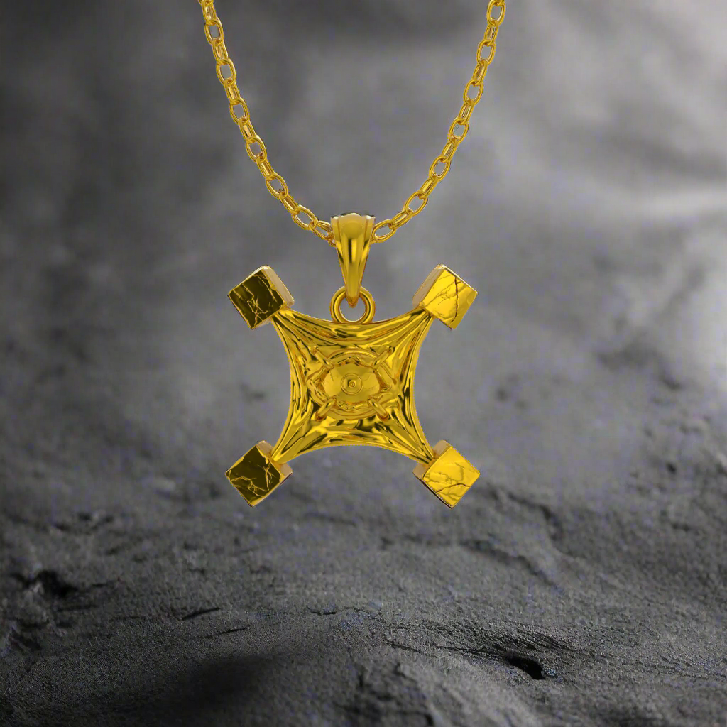 Open Prison Realm Pendant in 14K Gold