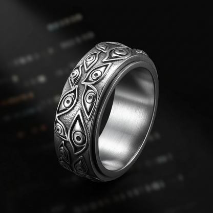 Cursed Prison Eye Titanium Ring — Anime Inspired
