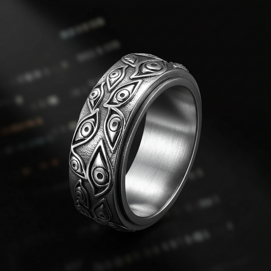 Titanring mit verfluchtem Gefängnisauge – inspiriert von Anime