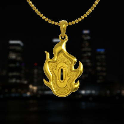 Flame Swordsman Handguard Pendant