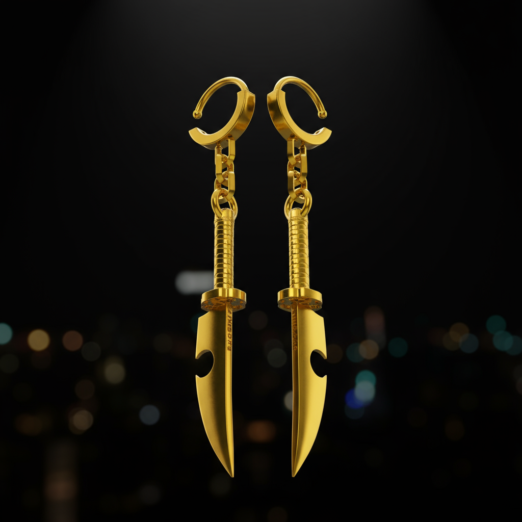 Dual-Sound Blade Earrings