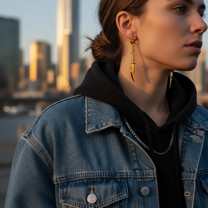 Dual-Sound Blade Earrings
