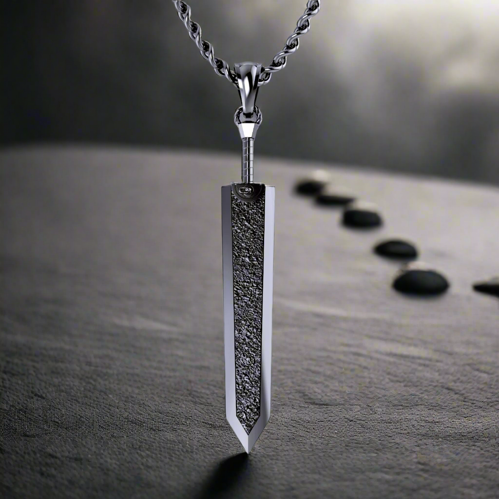 The Dragon Slayer Sword Pendant - Raw Iron in Stainless Steel