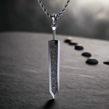 The Dragon Slayer Sword Pendant - Raw Iron in Stainless Steel